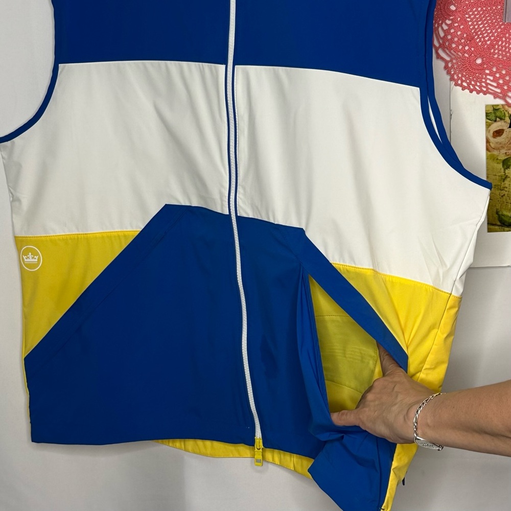 NWT Peter Millar Crown Sailing Nautilus Blue, White, Yellow Vest Size XXL - Picture 6 of 14